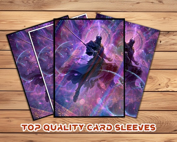 Card Sleeves, Card Sleeve,top Quality Card Sleeve, Perfect Fit Sleeves, Art  Sleeves,mysterious Knight in Fantasy Magic Purple Runes - Etsy