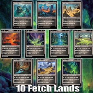 Fetch Land Bundle 10 cards Custom Proxy Magic Card,High Quality Cards,Old dark style