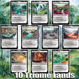 Triome Land Bundle 10 cards Custom Proxy Magic Card,High Quality Cards,Framed watercolor style