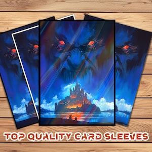 Card Sleeves, MTG Card Sleeve,Top Quality  Card Sleeve,mtg perfect fit sleeves, Art Sleeves,Dark Style Demon Face over Castle