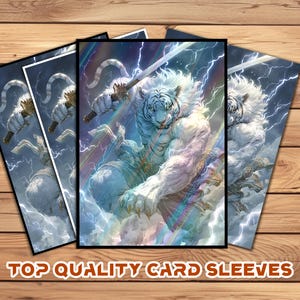 Card Sleeves, MTG Card Sleeve,Top Quality  Card Sleeve,mtg perfect fit sleeves, Art Sleeves,Fantasy White Tiger Warrior with Katana