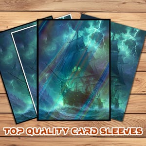 Card Sleeves, MTG Card Sleeve,Top Quality  Card Sleeve,mtg perfect fit sleeves, Art Sleeves,Fantasy Ghost Ship in Storm