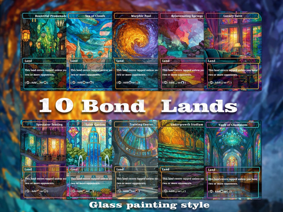 Bond Land Bundle 10 Cards Custom Magic Card，high Quality Cards，glass ...