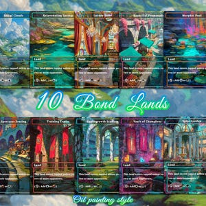 Bond Land Bundle 10 cards Custom Proxy Magic Card，High Quality Cards，Oil painting style