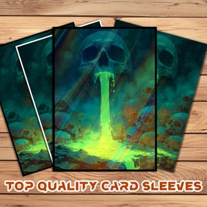 Card Sleeves, MTG Card Sleeve,Top Quality  Card Sleeve,mtg perfect fit sleeves, Art Sleeves,Mystic Skull in Gloomy Fantasy Atmosphere