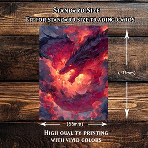 Bustine protettive per carte, Bustina protettiva per carte, Bustina protettiva per carte di alta qualità, bustine perfettamente aderenti, Bustine protettive artistiche, Fantasy Fire Dragon immagine 6
