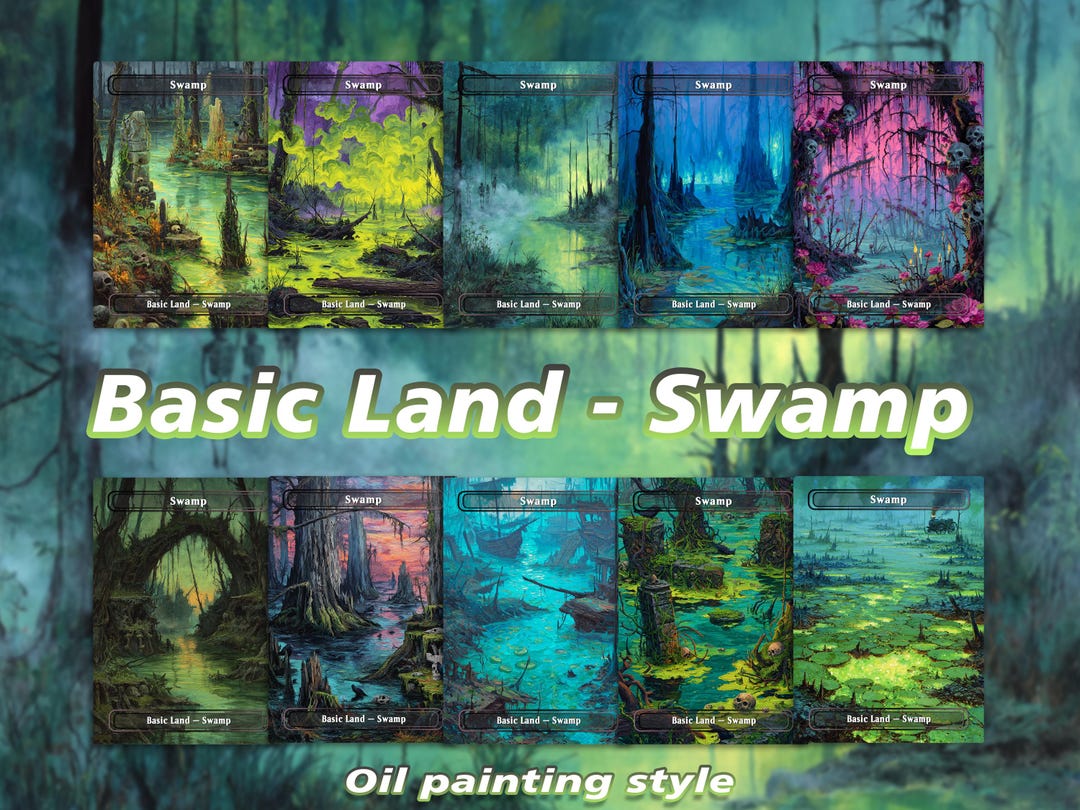 Cards,basic Lands Swamp 10 Different Cards Custom Magic Card,high ...