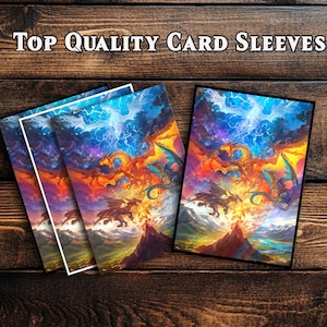 Kaarthoezen, MTG-kaarthoes, kaarthoes van topkwaliteit, magische kaarthoes, cadeaus voor gamers, Fantasy Sky Dragons & Volcano