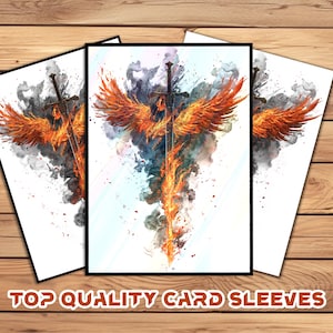 Card Sleeves, MTG Card Sleeve,Top Quality  Card Sleeve,mtg perfect fit sleeves, Art Sleeves,Fantasy Flaming Sword & Phoenix