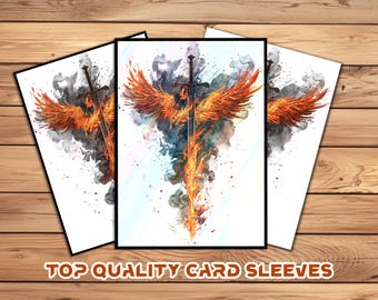 Card Sleeves, MTG Card Sleeve,Top Quality  Card Sleeve,mtg perfect fit sleeves, Art Sleeves,Fantasy Flaming Sword & Phoenix