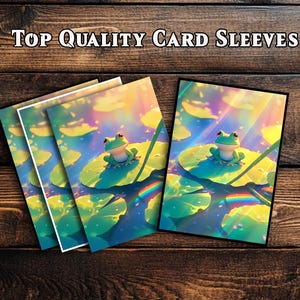 Pochettes pour cartes, pochette pour cartes MTG, pochette pour cartes de qualité supérieure, pochette pour cartes magiques, cadeaux pour les joueurs, grenouille sur feuille de lotus