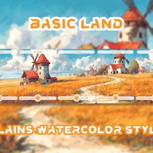Basic Lands-Plains 25 Different cards Custom Proxy Magic Card，High Quality Cards，Watercolor style
