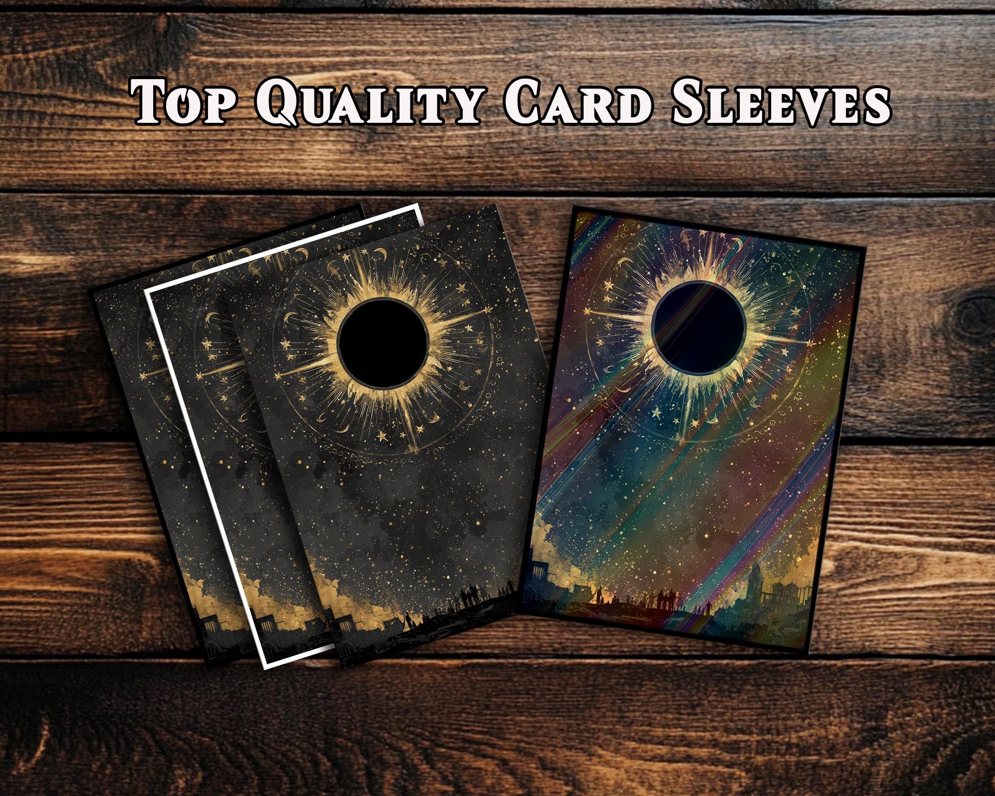 Mystic Eclipse Night MTG Card Sleeves, Fantasy Art TCG Sleeves, Dark Themed Deck Protectors for Magic: The Gathering Gamer Gifts