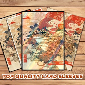 Card Sleeves, MTG Card Sleeve,Top Quality  Card Sleeve,mtg perfect fit sleeves, Art Sleeves,Oriental Aesthetic Frog in Ukiyo