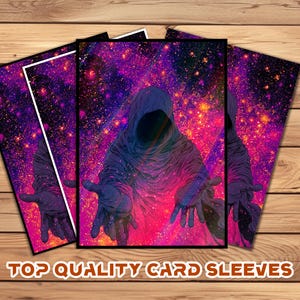 Card Sleeves, MTG Card Sleeve,Top Quality  Card Sleeve,mtg perfect fit sleeves, Art Sleeves,Fantasy Hooded Figure with Outstretched Hands