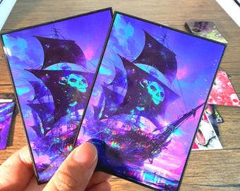 mtg pirate card sleeves MTG Sleeves 100, TCG Card Sleeve Protectors, Pirate Ship Themed Card Sleeve,  Gifts for Gamers, MTG Accessories