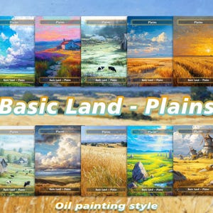 Basic Lands Plains 10 Different cards Custom Proxy Magic Card,High Quality Cards,Oil painting style
