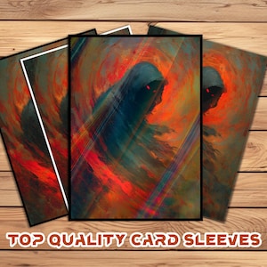 Card Sleeves, MTG Card Sleeve,Top Quality  Card Sleeve,mtg perfect fit sleeves, Art Sleeves,Mystic Hooded Figure with Red Eyes
