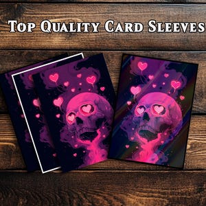 Kartenhüllen, MTG-Kartenhülle, hochwertige Kartenhülle, magische Kartenhülle, Geschenke für Gamer, rosa Herzschädel