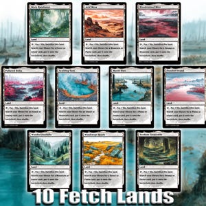 Fetch Land Bundle 10 cards Custom Proxy Magic Card,High Quality Cards,Framed watercolor style