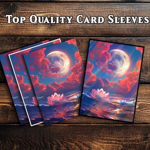 Pochettes pour cartes, pochettes pour cartes MTG, pochettes pour cartes de qualité supérieure, pochettes pour cartes magiques, cadeaux pour les joueurs, lotus au clair de lune sur la mer