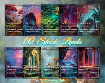 Shock Land Bundle 10 Cards Custom Magic Cardhigh Quality Cardsoil Painting Style, Cards - Etsy Israel Shock Land Bundle 10 Cards Custom Magic Cardhigh Quality Cardsoil Painting Style, Cards - Etsy Israel