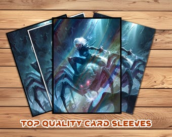 Card Sleeves,  Card Sleeve,Top Quality  Card Sleeve, perfect fit sleeves, Art Sleeves,Dark Fantasy Warrior on Giant Spider