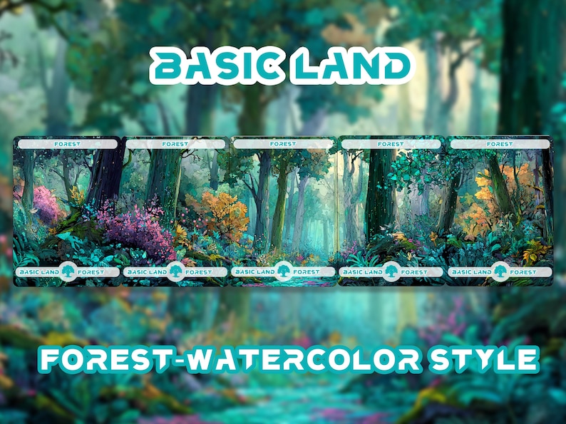 Cards,basic Lands-forest 25 Different Cards Custom Magic Card，high ...