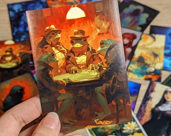 Card Sleeves,  Card Sleeve,Top Quality  Card Sleeve, perfect fit sleeves, Art Sleeves,Bar Atmosphere Frog Poker Game