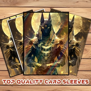 Card Sleeves, MTG Card Sleeve,Top Quality  Card Sleeve,mtg perfect fit sleeves, Art Sleeves,Mystic Golden Anubis in Fantasy Art