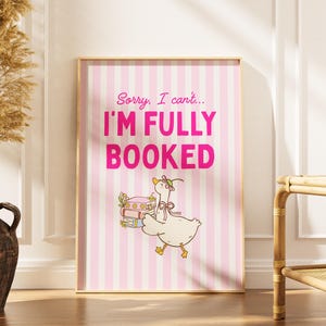 Fully Booked Wall Art, Book Lover Wall Decor for Reading Nook, Library, Office, Study, Dorm, Cute Bookish Gifts for Her, Funny Reading Quote
