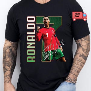 Ronaldo 7 T-Shirt, Cristiano Ronaldo Soccer Fan Tee, Unisex Youth Football Shirt, Ronaldo Gift for Kids & Teens, Football Star Apparel
