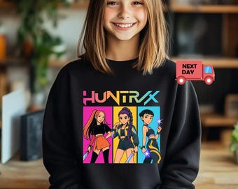 Huntrix Fan Hoodie , K-Pop Demon Hunter Sweatshirt , Unisex Korean Anime Streetwear
