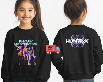 K-Pop Demon Hunters Sweatshirt , Anime Style Girls Hoodie , Huntr/x Fan Gift for Her