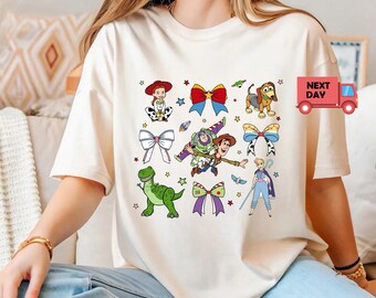 Toy Story Friends T Shirt Buzz and Woody Cute Cartoon Graphic Tee