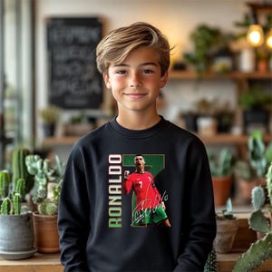 CR7 Kids Sweatshirt , Ronaldo Soccer Fan Pullover , Boys Football Gift Shirt image 3