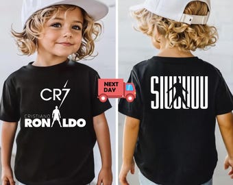 Ronaldo Kids Jersey Tee , Youth Soccer T-Shirt , CR7 Football Fan Gift for Kids