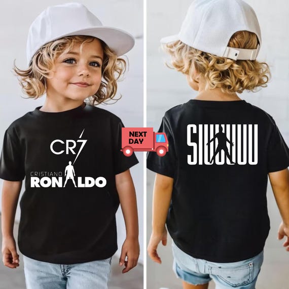 Ronaldo Kids Jersey Tee , Youth Soccer T-Shirt , CR7 Football Fan Gift for Kids