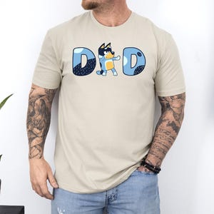 Bluey Dad T-Shirt, Bandit Heeler Tee, Father&#39;s Day Gift Shirt, Unisex Soccer Dad Tee, Kids & Adult Bluey Family Apparel