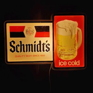 Schmidt Lighted Beer Sign - Etsy