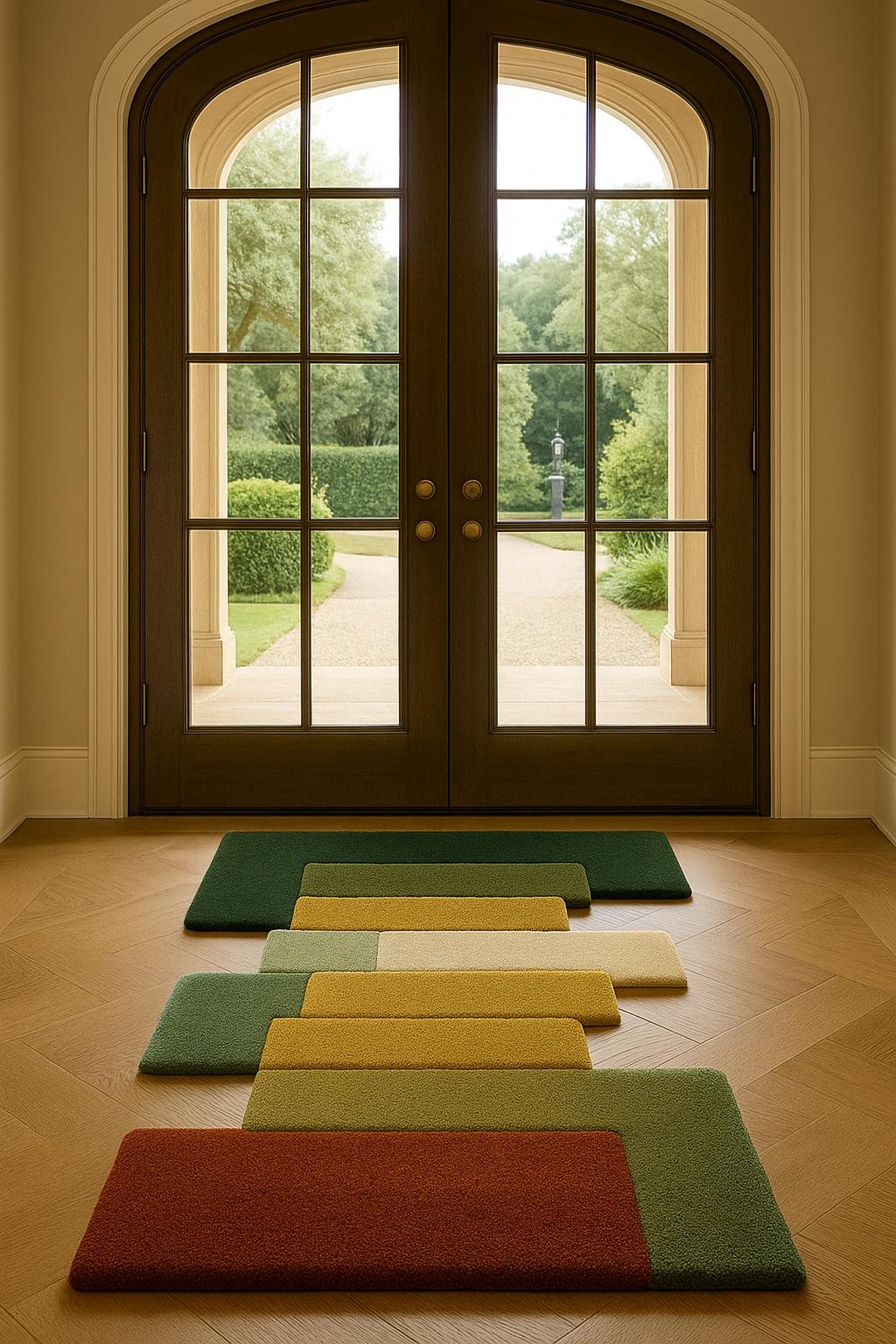 Hand Tufted Wool Rug | Modern Geometric Color Block Entryway Mat - Etsy