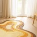 Hand Tufted Abstract Sunset Swirl Rug – Luxury High-low Cut Wool Carpet ...