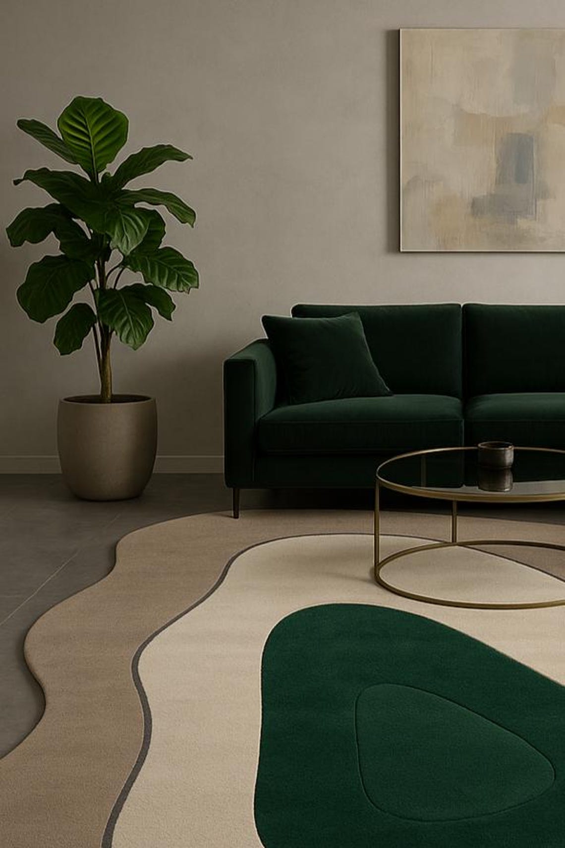 Luxury Organic Shape Area Rug – Contemporary Modern Art Carpet in ...