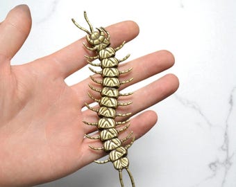 Copper Centipede Figurine Collectors Movable Brass Animal Office desk accessories
