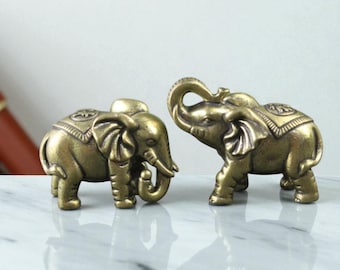 Brass Elephant Figurine Collectors Vintage Style Animal Shelf decoration