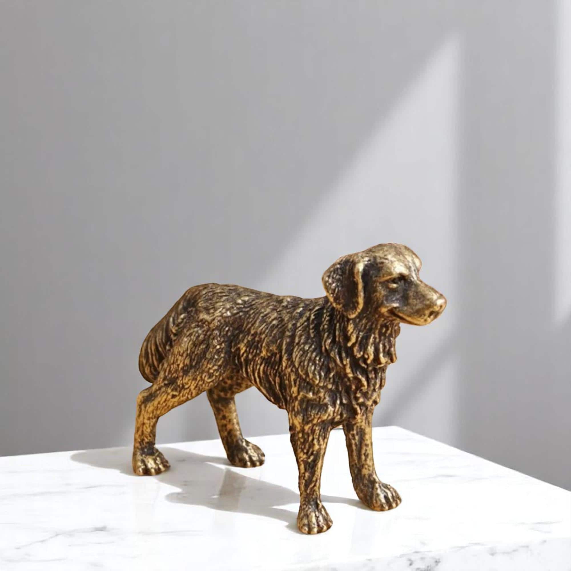 真鍮製の犬の置物コレクター向けペット彫刻ヴィンテージハンドメイド 
