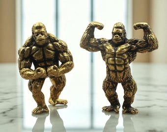 Messing Gorilla Figur Sammler Schwere Tierskulptur Büro Schreibtisch Accessoires
