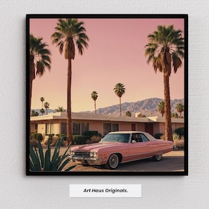 Electric Pink Desert Dreams | Retro Wall Art | Digital Download