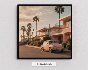 Sunset Drive | Retro Miami Inspired Vibes | Digital Wall Art Download