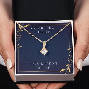 Collier en or 14 carats | Collier personnalisé | Collier pendentif | Message personnalisé | Cadeau d&#39;anniversaire | Bijoux de tous les jours